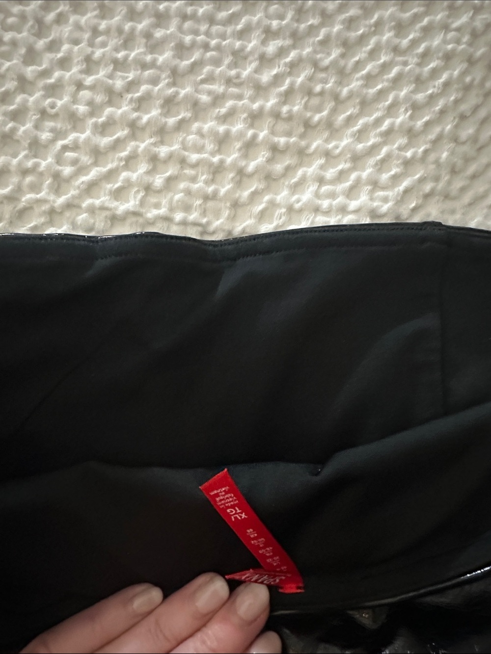 SPANX Glossy Black High-Rise Faux-Leather Leggings - Picture 7 of 8